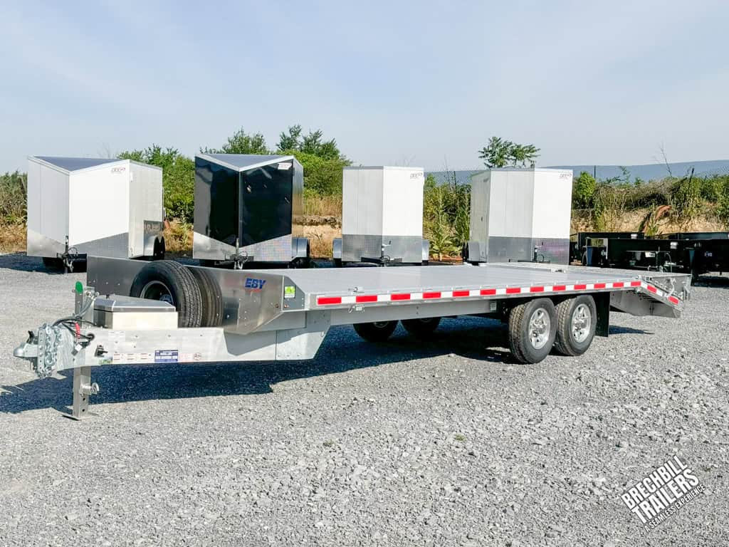 EBY Aluminum Equipment Trailer parked in the lot.