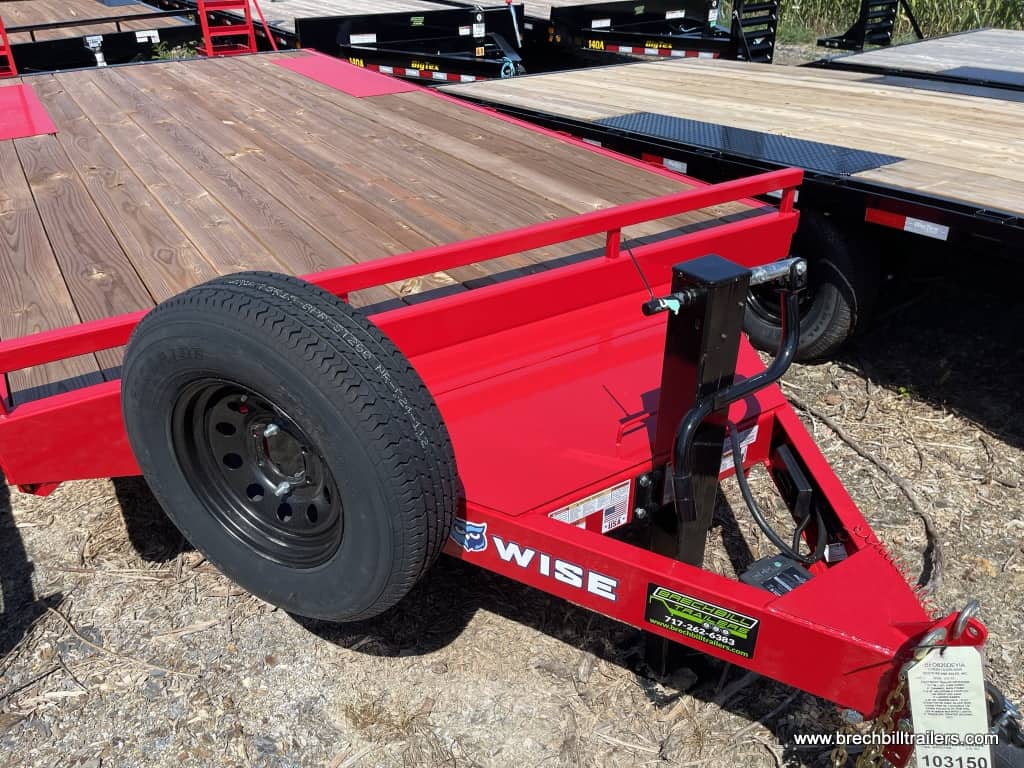 Front of trailer with spare wheel and jack