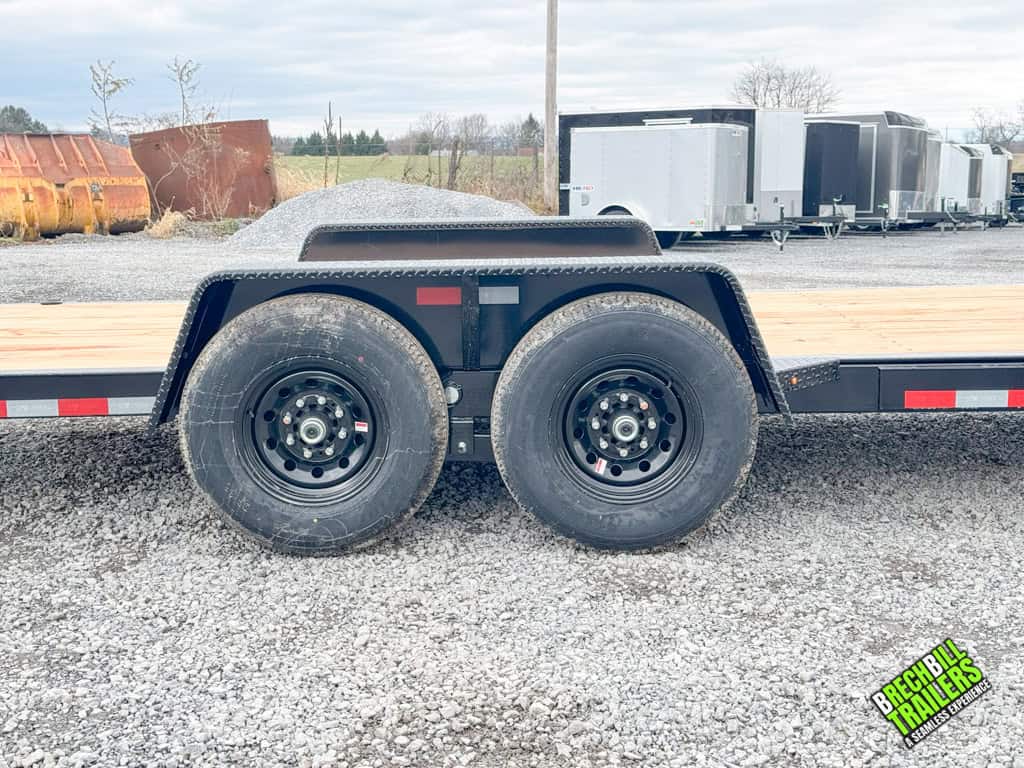 Black wheels on the new Bwise 14K Hydraulic Tilt Trailer