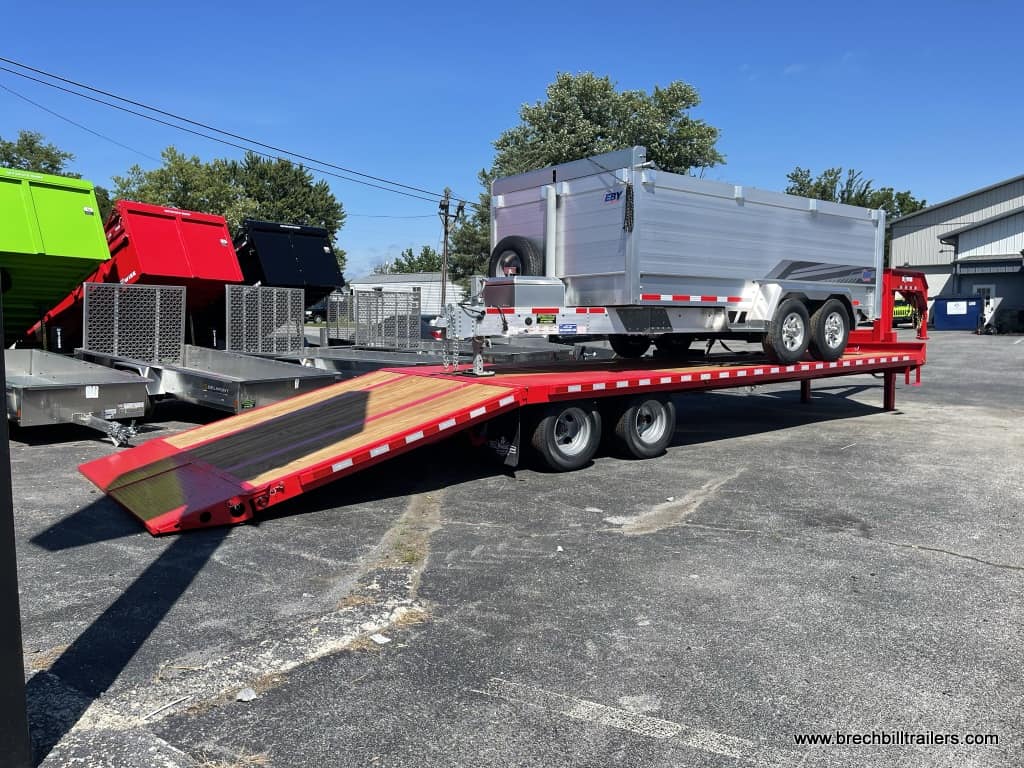 Bwise Gooseneck Deck Over Equipment Trailer (EDG32-25) RED