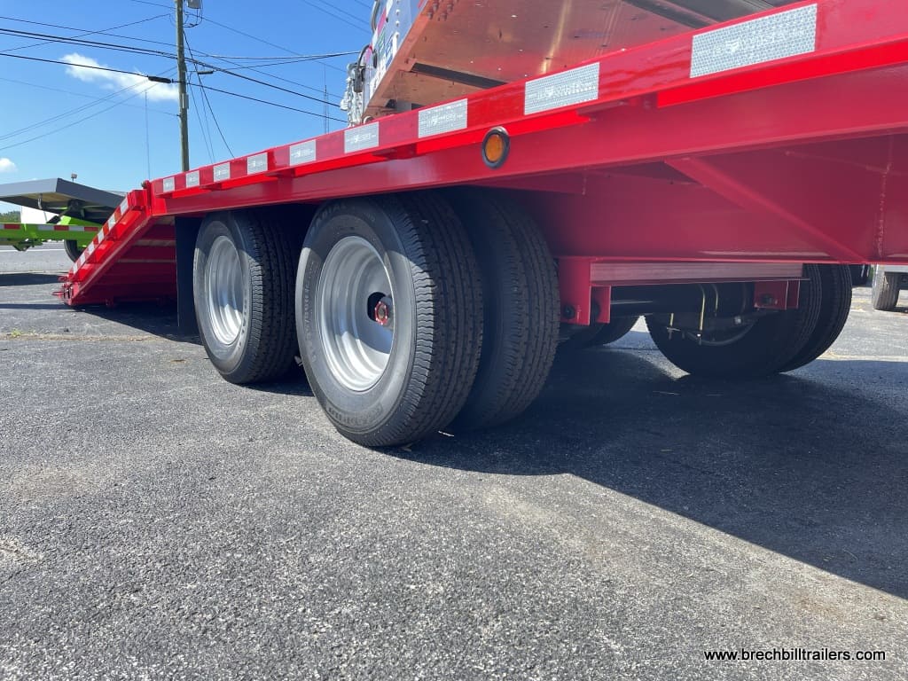 Red frame Bwise goosneck deck over equipment trailer