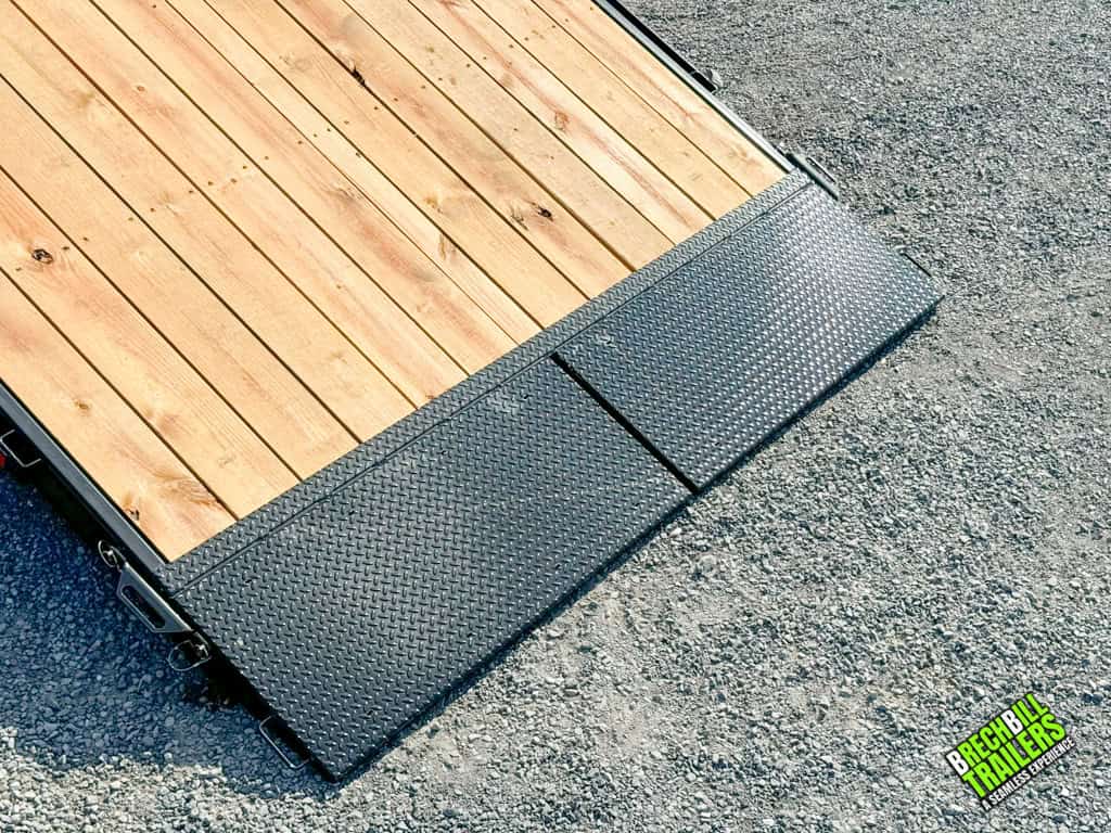 Tilt deck down for easy loading.