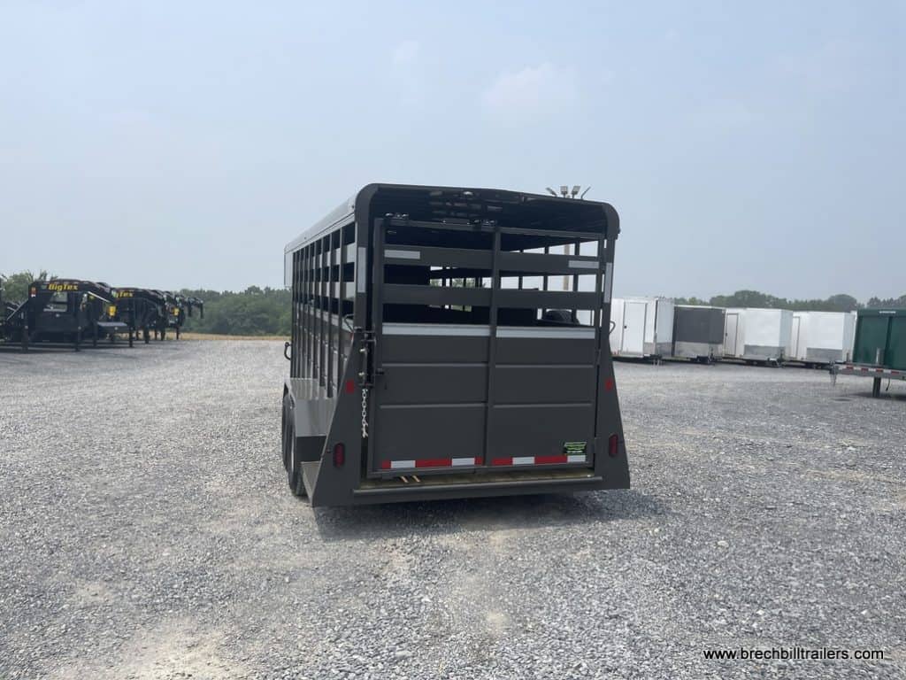 Back gate on the Valley 12K Gooseneck Stock Trailer
