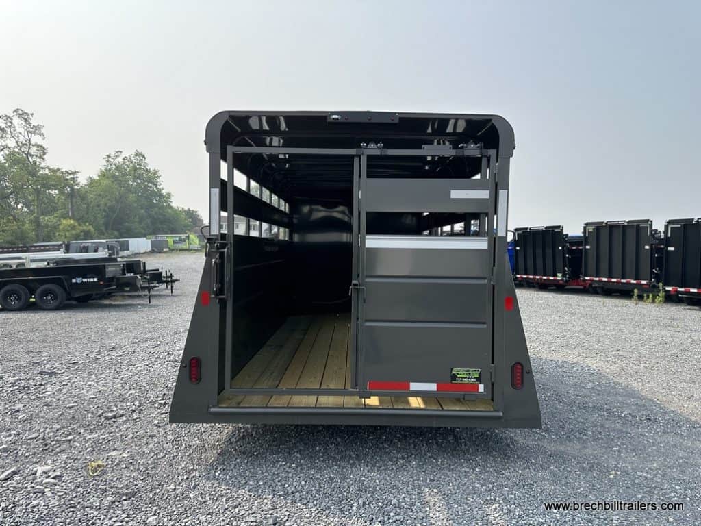 Valley 12K Stock Trailer with back gate open