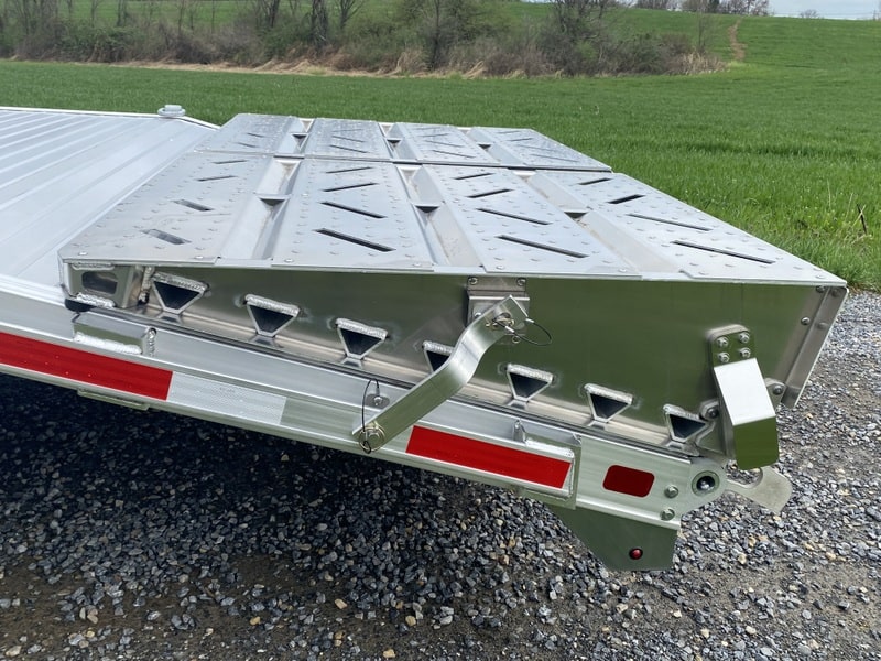 Closeup view of the aluminum ramps