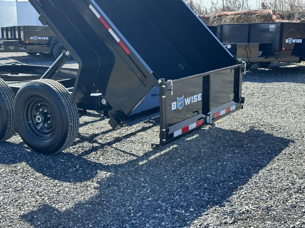 The Bwise dump trailer's spread gate.