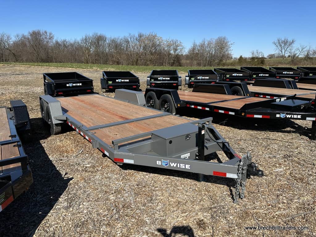Bwise Low Pro 14K Hydraulic Tilt Trailer 7’x20’ with gray frame