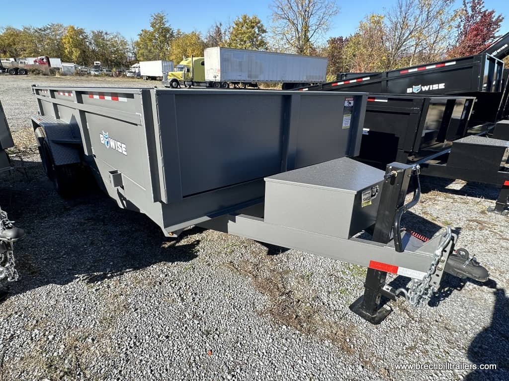All gray Bwise LPHD Low Pro Dump Trailer