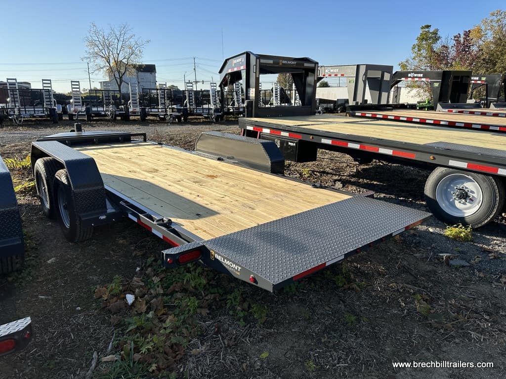 Gray Belmont Low Pro Gravity Tilt Skid Steer Equipment Trailer for sale
