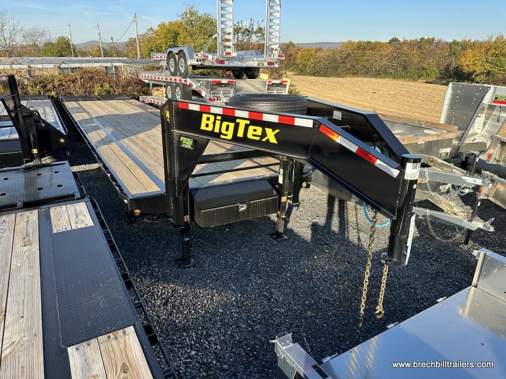 Spare tire mounted on the Big Tex Single Wheel Tandem Axle Gooseneck Trailer