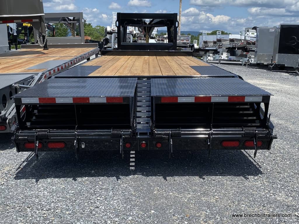 Bwise Deck Over Gooseneck Equipment Trailer viewed from the back