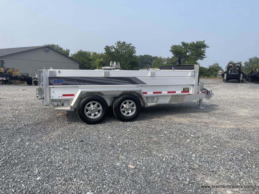 Side of the EBY All Aluminum Bumper Pull Dump Trailer