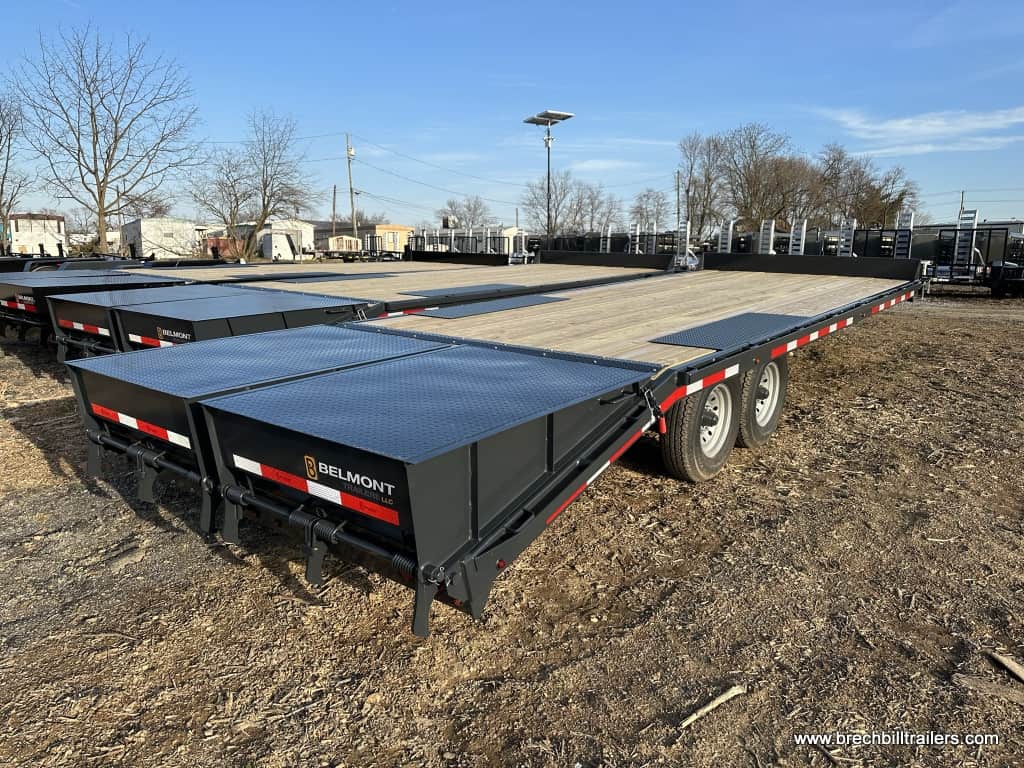 Belmont 14K Deckover HD Equipment Trailer with ramps on the back.