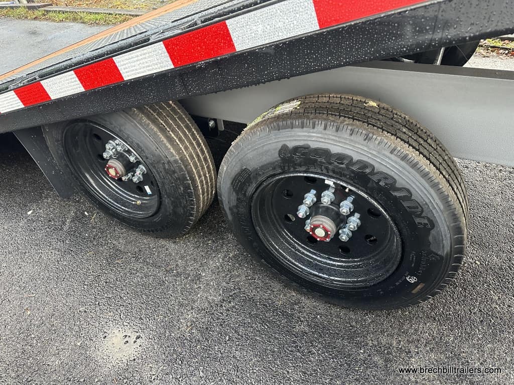 Close up of the new clean black wheels on the Bwise
