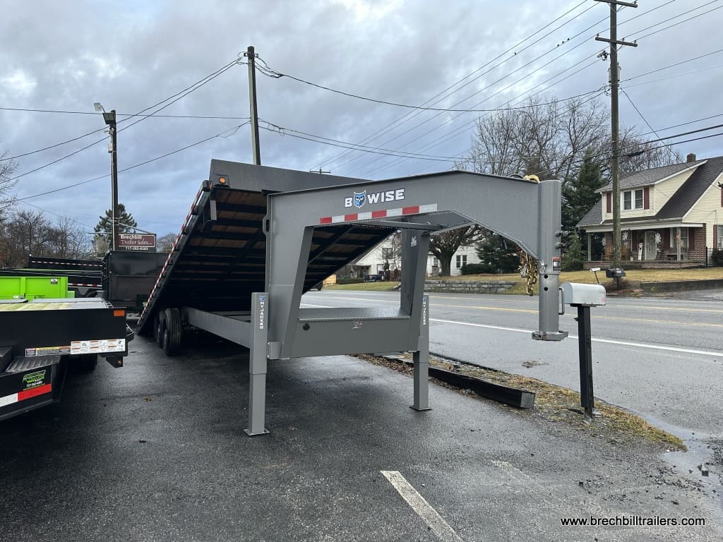 BWise Hydraulic Tilt Deck Gooseneck Trailer - Gray Steel Frame