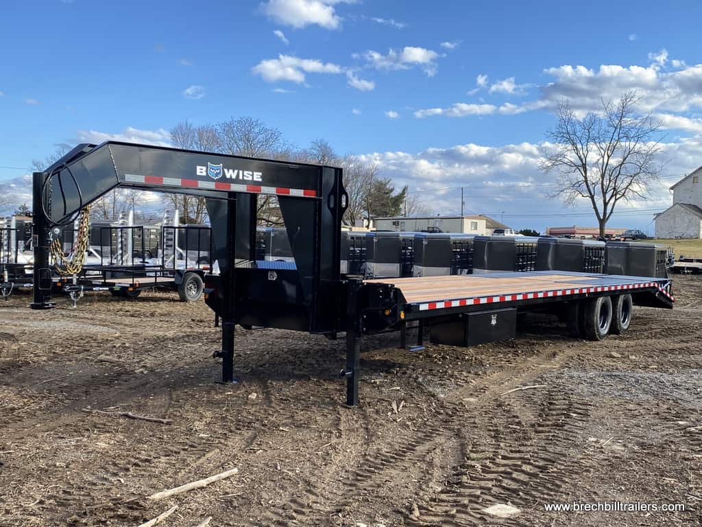 BWise Gooseneck Deck-Over Equipment Trailer - Black Steel Frame