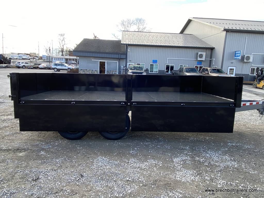 Sides folded down on the trailer