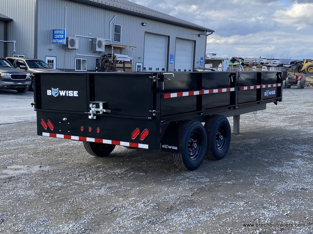 A black Bwise Deck Over 15.4K Tube Frame Dump Trailer