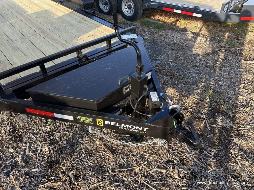 Coupler on the Belmont Low Pro Gravity Tilt Skid Steer Equipment Trailer