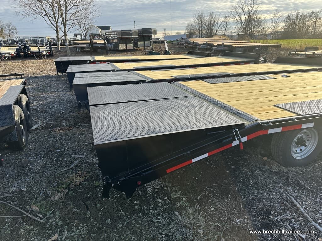 Ramps on the back of the Belmont Deckover trailer