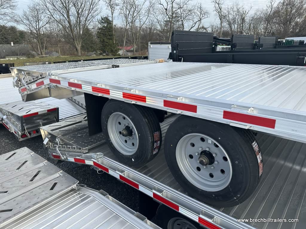EBY 15.9K Deck-Over Gooseneck Equipment Trailer's wheels