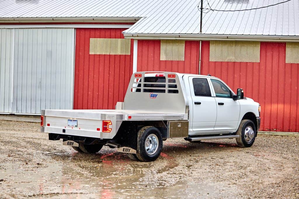 EBY aluminum flatbed truck body professionally installed in Pennsylvania