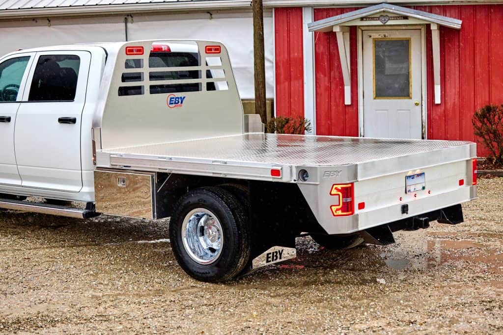 EBY aluminum flatbed truck body professionally installed in Pennsylvania