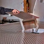 EBY aluminum flatbed truck body gooseneck hatch opening professionally installed in Pennsylvania