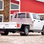 Work truck with EBY aluminum flatbed body ready for commercial use