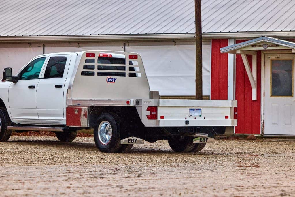 EBY aluminum flatbed truck body professionally installed in Pennsylvania