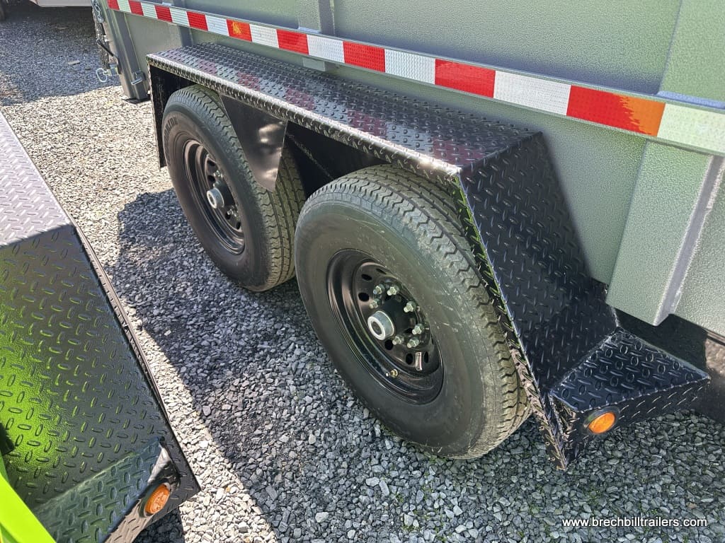 Closeup of the wheels on the trailer
