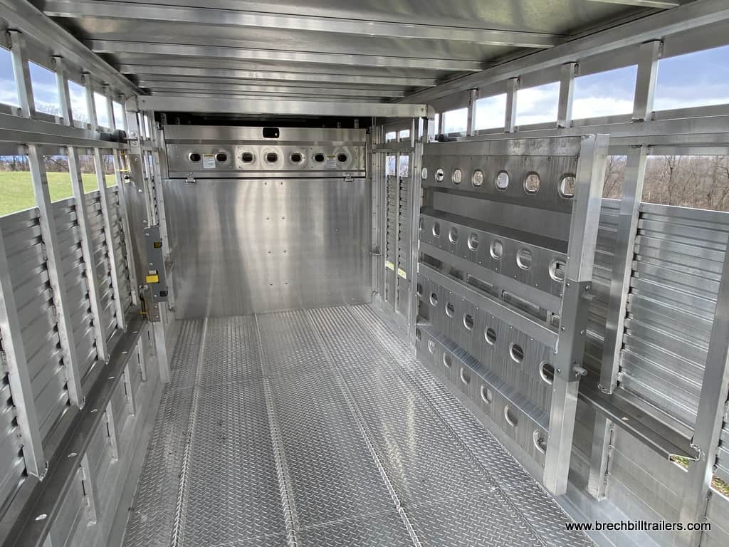 Inside a EBY Maverick 14K Gooseneck Livestock Trailer