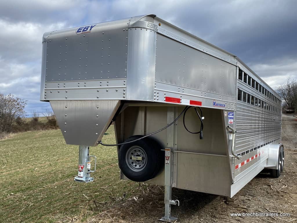 Front of the EBY Maverick 14K Gooseneck Livestock Trailer