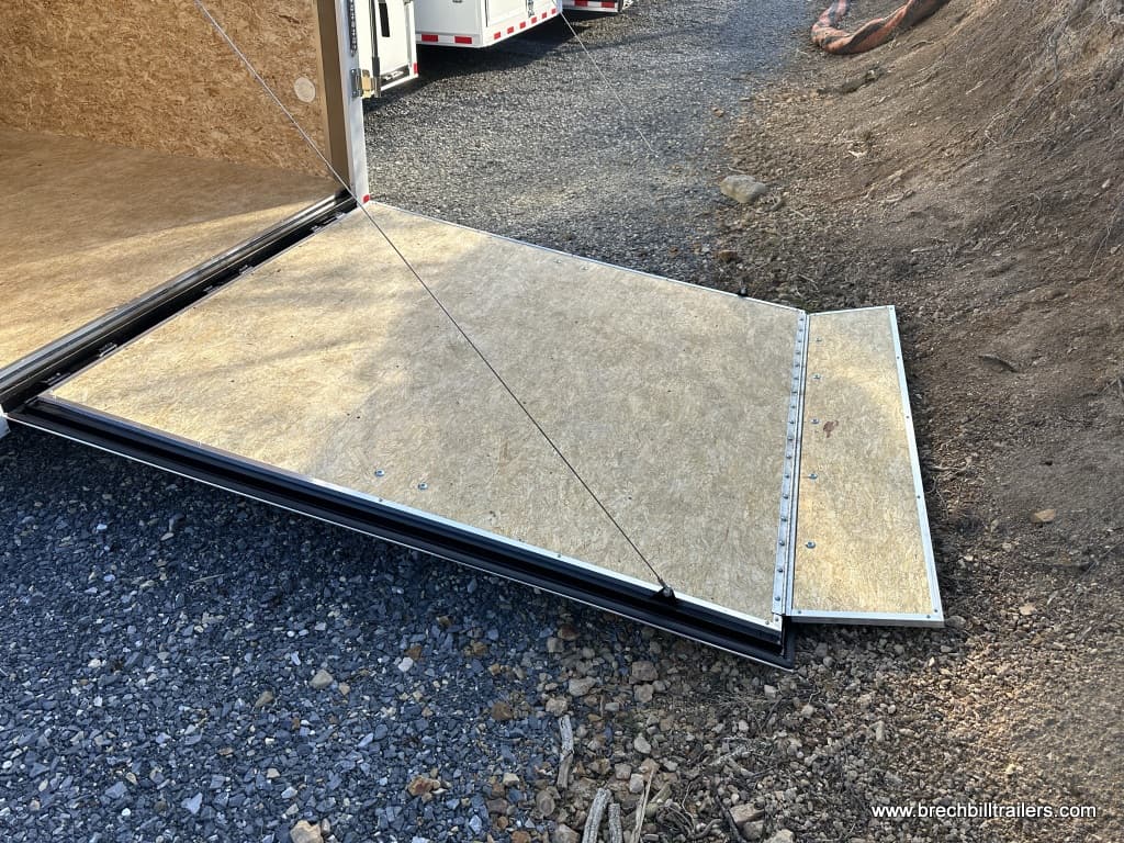 Ramp down on the Bravo Scout 7K Enclosed Cargo Trailer