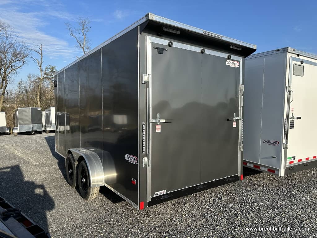 Gray Bravo Scout trailer for sale at the Brechbill Trailers lot.