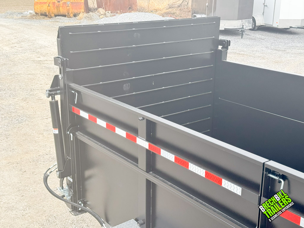Looking inside the Bwise DU 16.8K Ultimate Gooseneck Dump Trailer