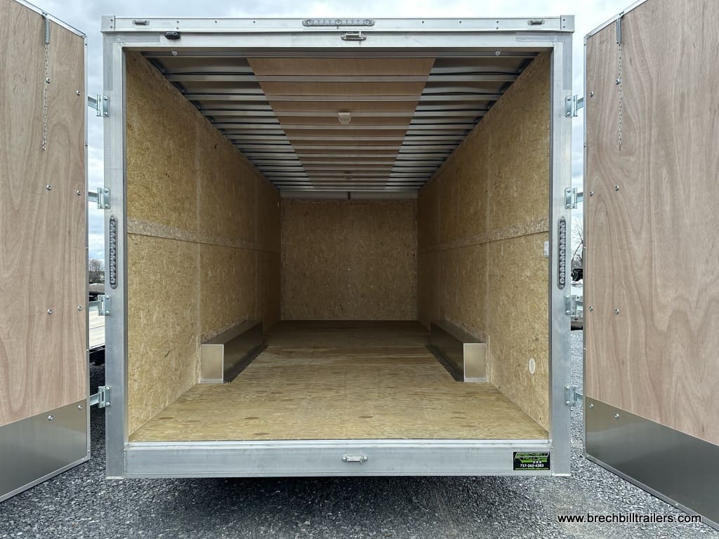 Inside the cargo trailer.