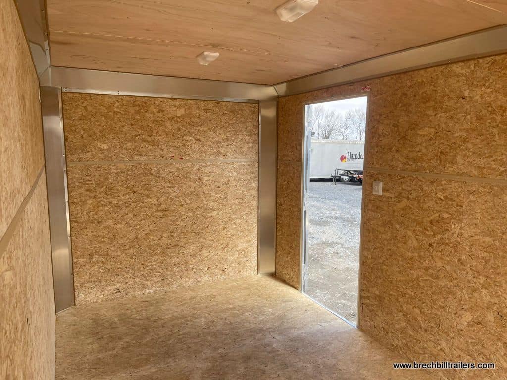 Inside a Bravo Scout 10K Enclosed Cargo Trailer