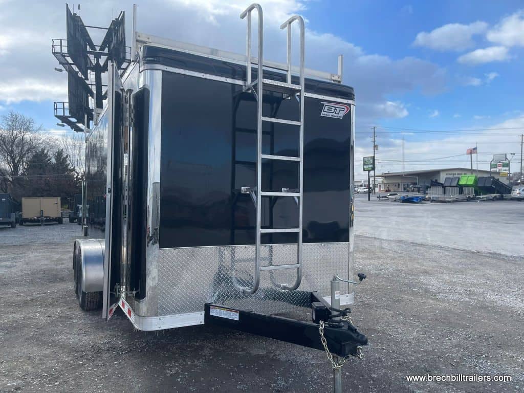 Ladder on the front of the Bravo Scout 10K Enclosed Cargo Trailer