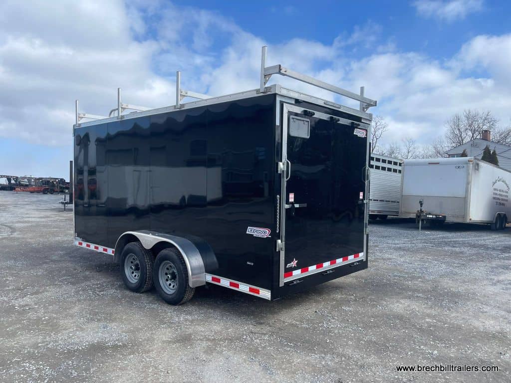Bravo Scout 10K Enclosed Cargo Trailer parked at the dealership.