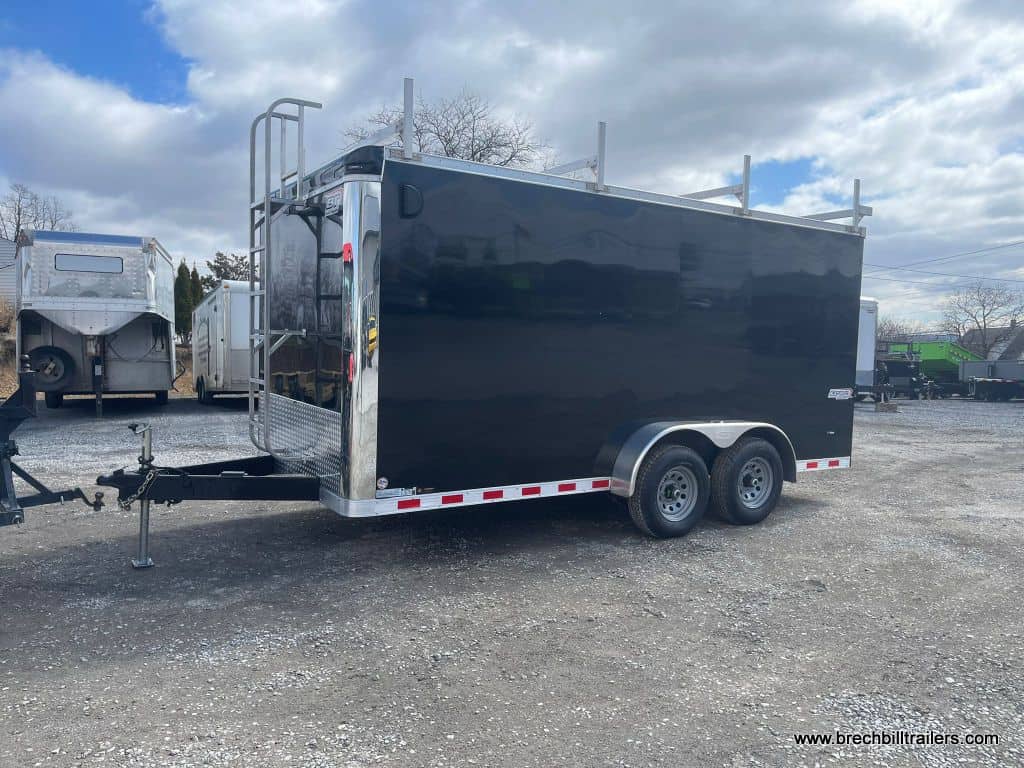 Black cargo trailer for sale at Brechbill Trailers