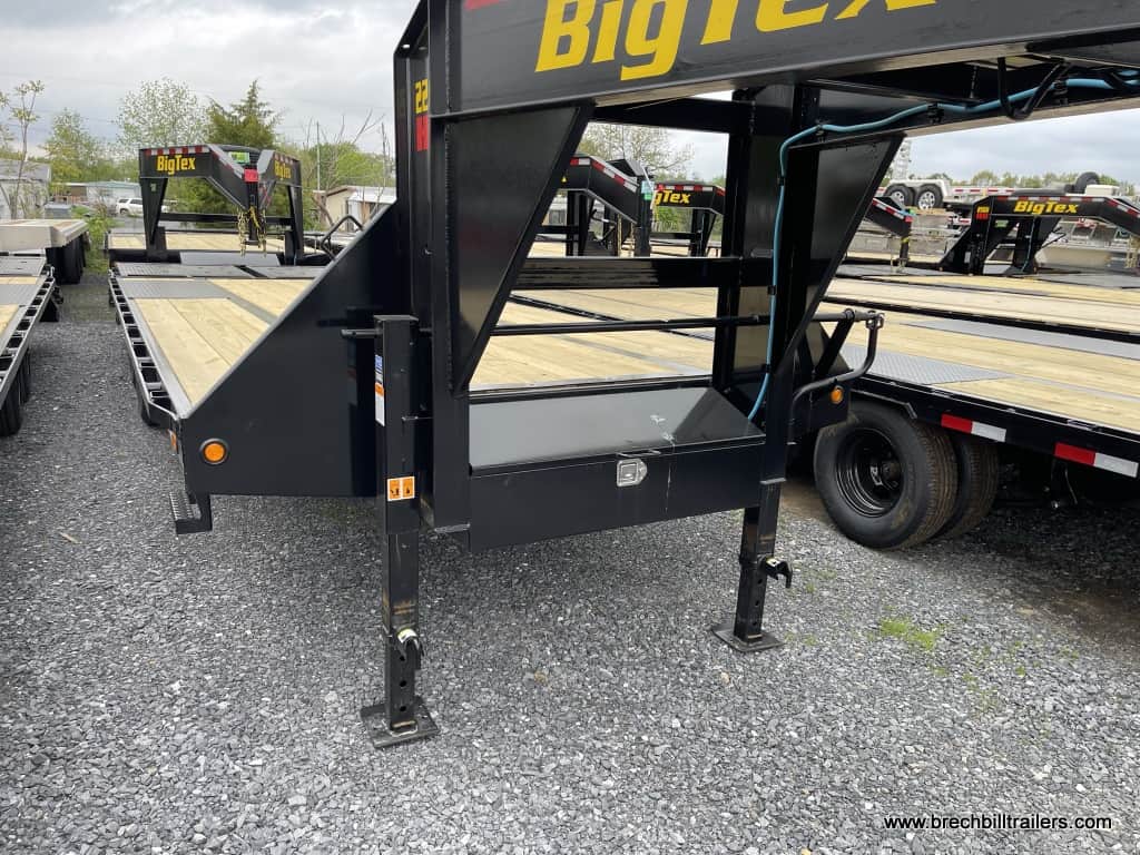 Big Tex gooseneck trailer on jack stands