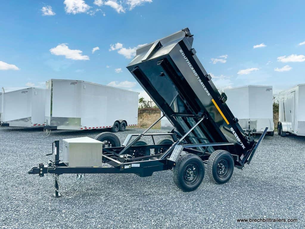 Southlands 5x10 dump trailer with the sill designed engineered beam