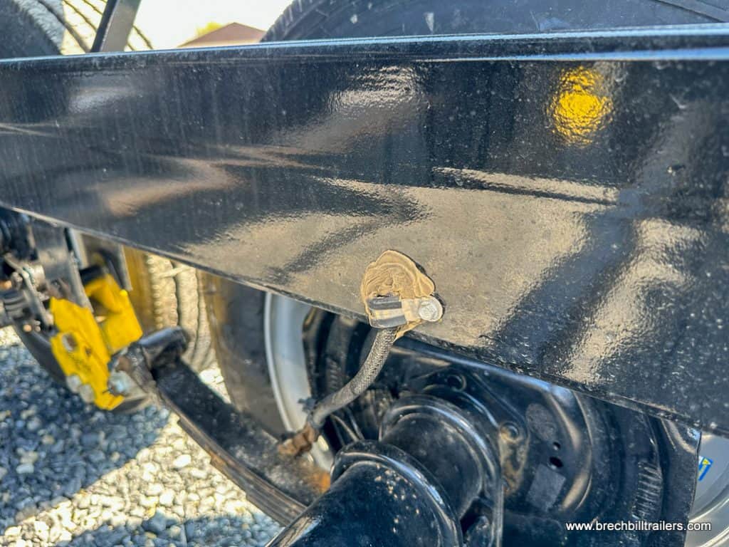 Closeup of the trailer frame.