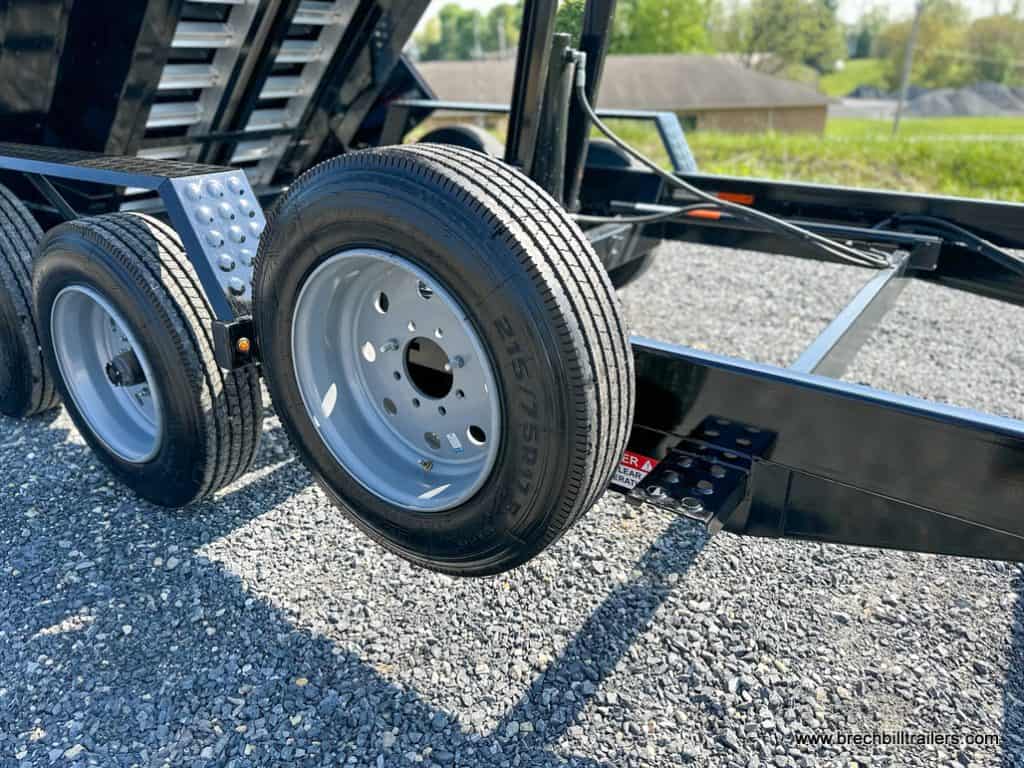 Spare wheel mounted on the trailer.
