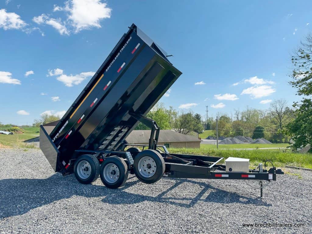 Trailer in dump position.