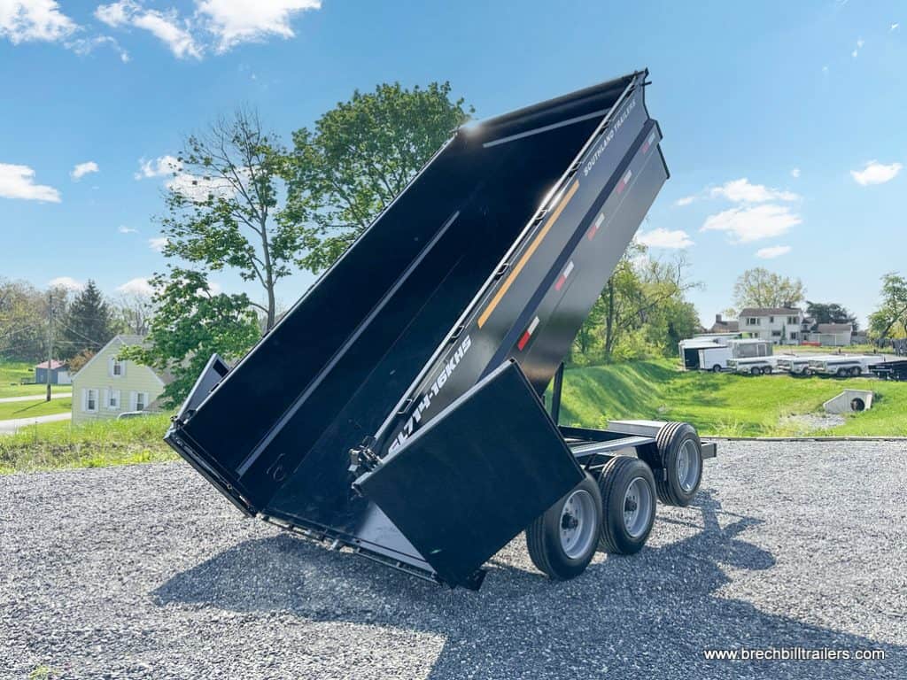 Dump position with back gates open.