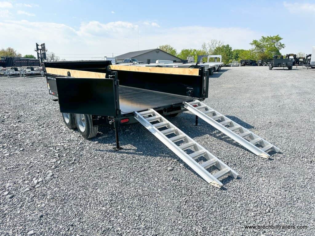 Southland Trailers Aluminum Ladder Ramps Shown on HD Dump Trailer