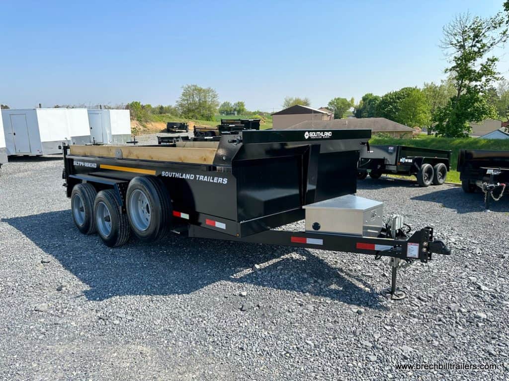 Brand new Southland 16K Heavy Duty Dump Trailer parked in the lot.