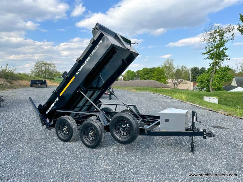 Black 5x10 Southland 7K Tandem Axle Dump Trailer